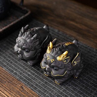 Ceramic purple sand tea pet Lucky Tea Table Home Office new creative small ornaments cross-border delivery