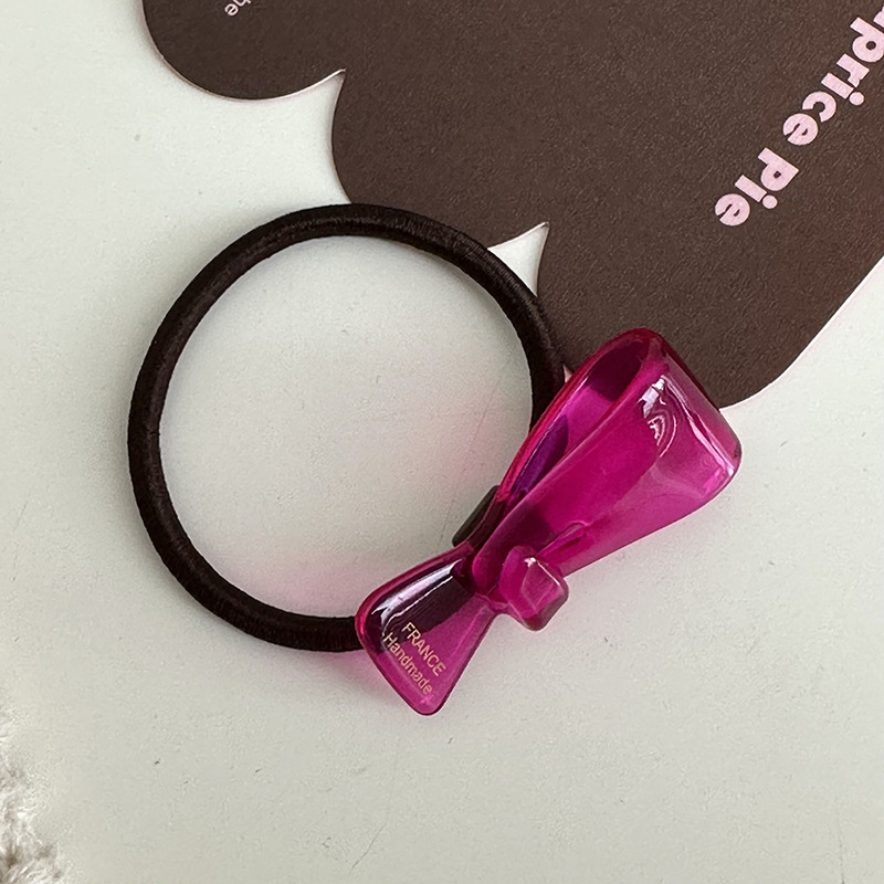 Corda per capelli con fiocco in acetato con texture gelatinosa semi-trasparente, elastico, colore fresco, elastico per capelli di base, accessori per capelli Nuovo_voghion.com