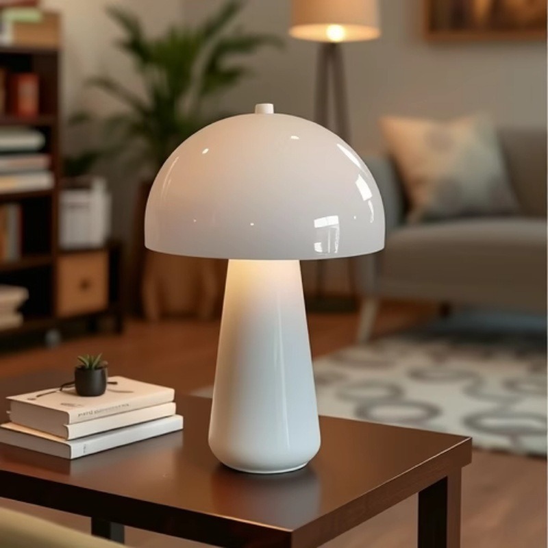 Creativa nórdica Lámpara de mesa de hongos de metal retro de alto valor Lámpara de noche de dormitorio medieval Decoración del hogar Mushroom