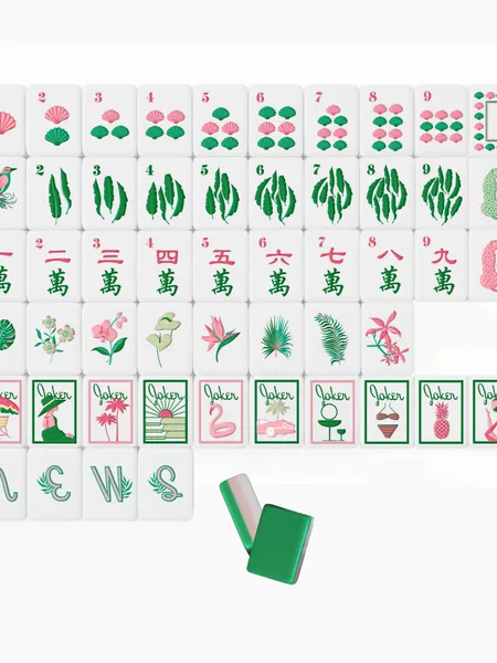 American-Style Mahjong Factory in the Usa, Acrylic Four-Layer Wholesale Mahjong 36mm Trader, High-Quality Kingfisher