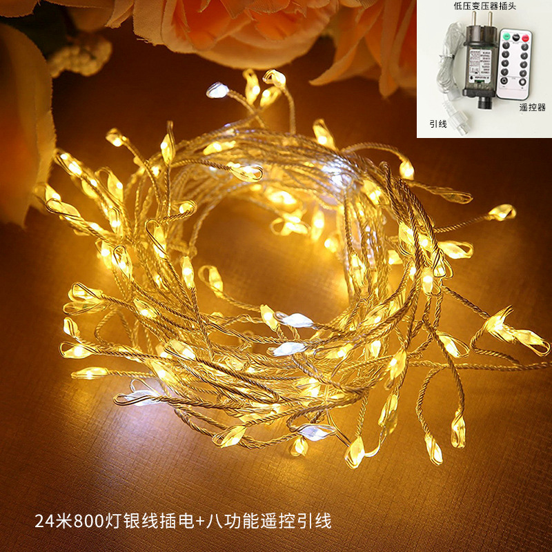 Nueva luz de cañón de látigo LED de Navidad, luz de cadena de alambre de cobre, luces de decoración de patio de vacaciones interiores y exteriores, luces de Navidad al por mayor