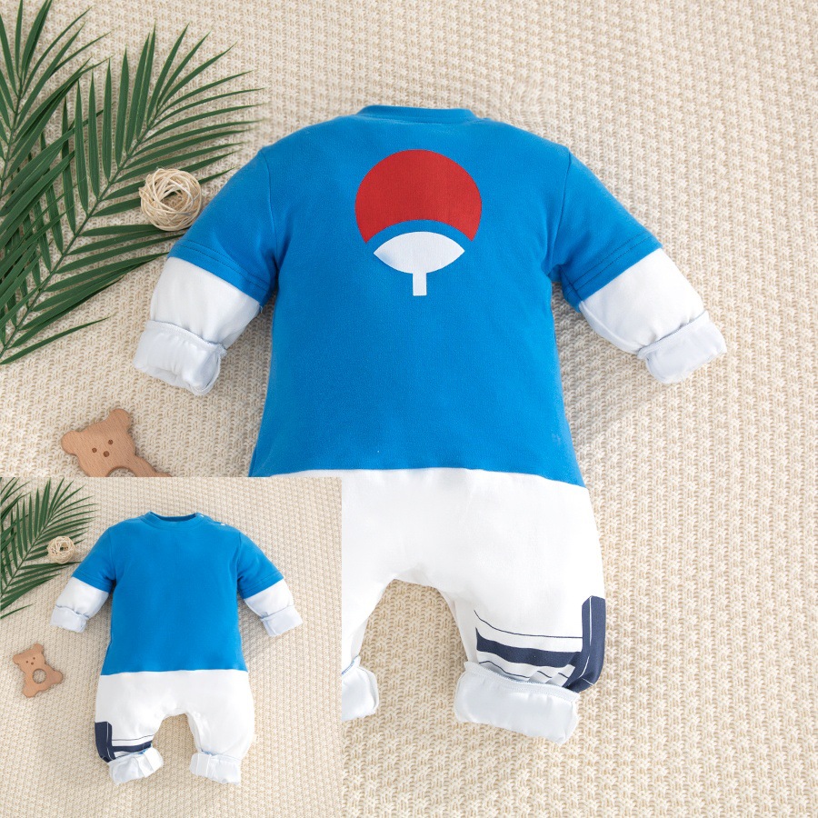 Vestido de una pieza de bebé de anime de primavera y otoño, un tipo de mameluco de manga larga de algodón puro, ropa de recién nacido, vestido de gatear para bebés, vestido de un año