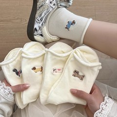 袜子女款棉质夏季薄款中筒2025新款爆款春秋白色月子无骨防臭长袜