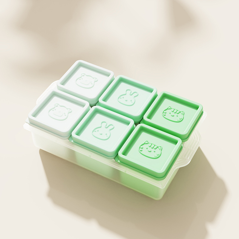 Bandeja de Hielo para Bebé de 6 Compartimentos de Silicona con Tapa de Congelación Rápida image 8