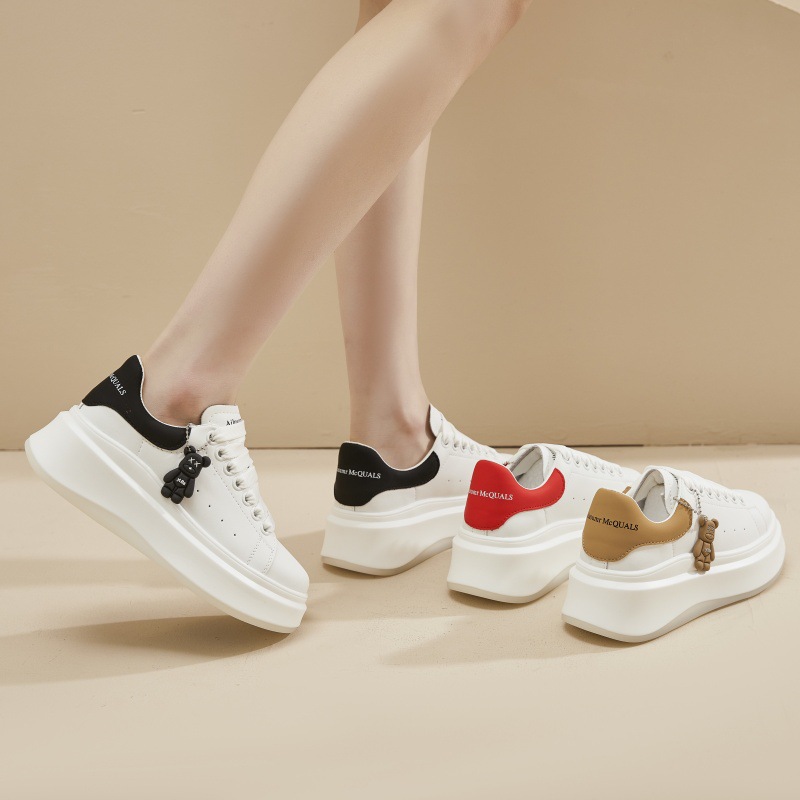 Echtes Leder Neue Vielseitige Weiße Frauen Dicke 2024 Frühling Neue Sh, Bär Sohle Super Heiße Höhe Erhöhen Bord_voghion.com