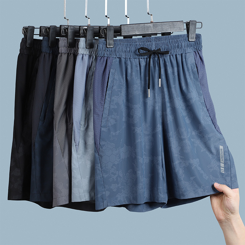 Japanese and Korean-style Amazon Shorts Men's High Elastic plus size Breathable Quick-drying Sports Casual Five-point Beach Pants Coupang