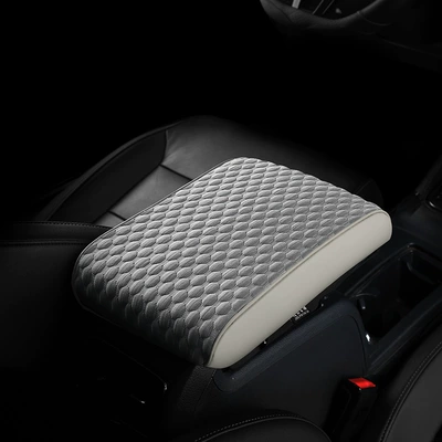 Box Pad, Extended and Thickened, Armrest box pad - ice-silk-armrest-box-light-gray