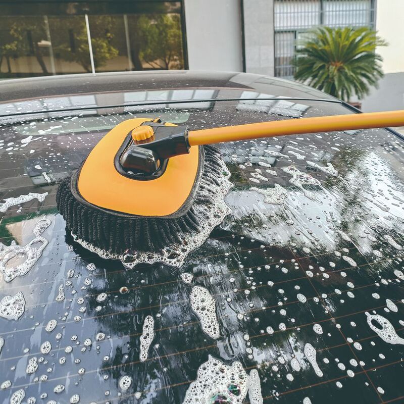 Car Chenille Bending Rod Telescopic Car Wash Mop Car Wash Brush Soft Wool Cleaning Car Wash Tool