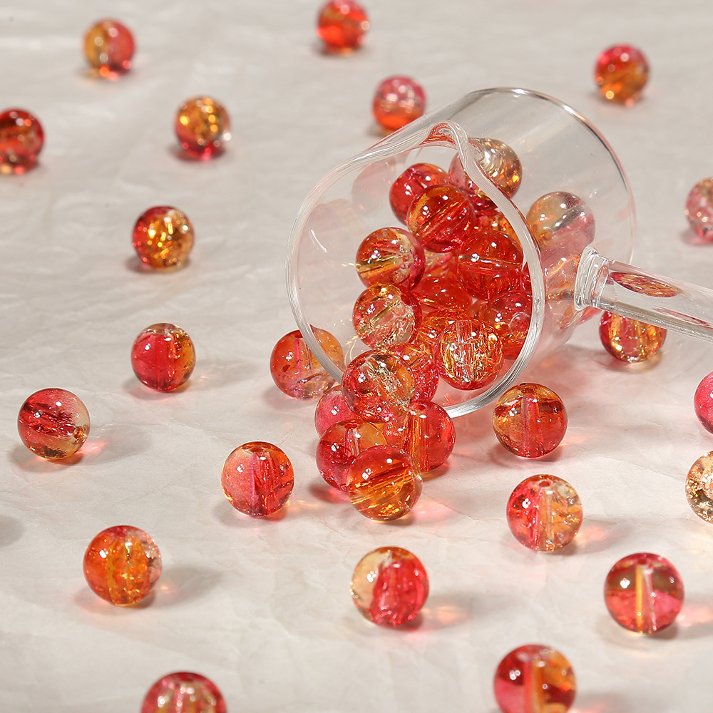 10 ミリメートル [ビッグフィッシュベゴニア] アイスクラック爆発ビーズガラスビーズ手作り diy ブレスレットビーズジュエリーアクセサリー素材