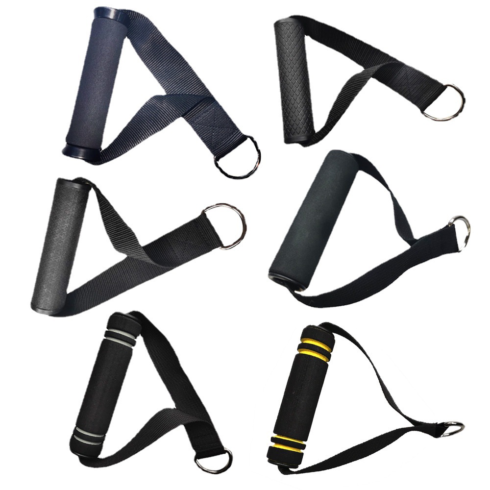Accesorios de fitness manejar colgando dispositivo de tensión mango cuerda de tensión cuerda elástica mango de goma mango recubierto mango de esponja