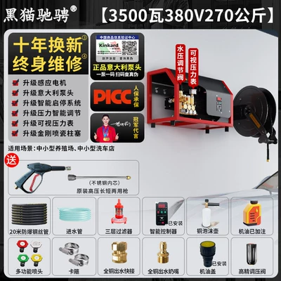 Car washing machine High-Power Cleaning Machine Water Gun - italian-brand-pump-head-380v35kw-270kg-pressure-20m-steel-wire-pipe-automatic-pipe-retractor