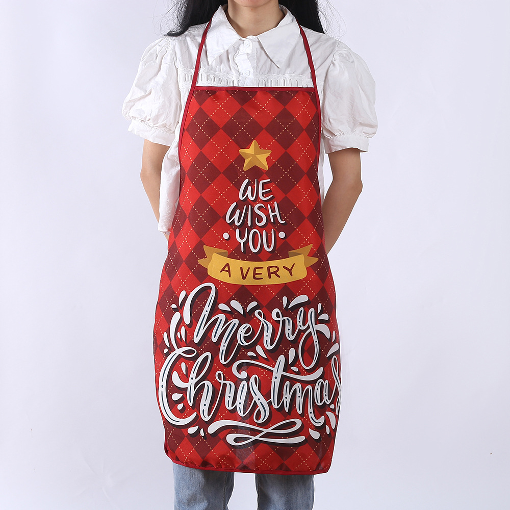 Christmas Santa Claus Snowman Polyester Indoor Aprons Costume Props display picture 2