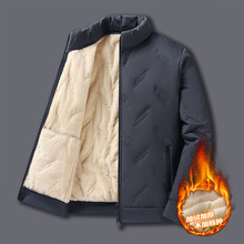 冬季外套男中老年加绒加厚大码棉服男防风立领保暖宽松爸爸装棉袄