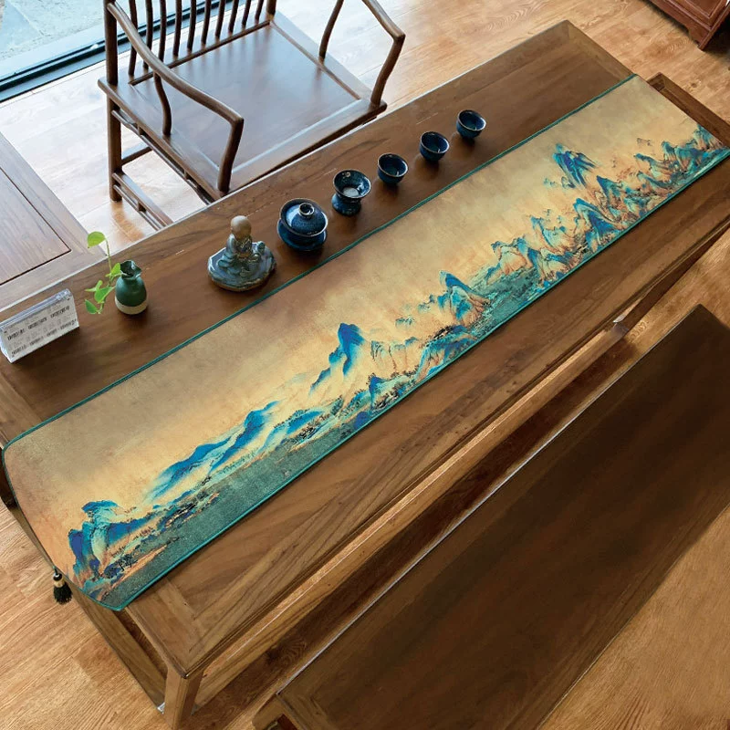 Двухслойный остроконечный угол с бахроной тонкой хлопчатобумажной водонепроницаемой чайной коврикой