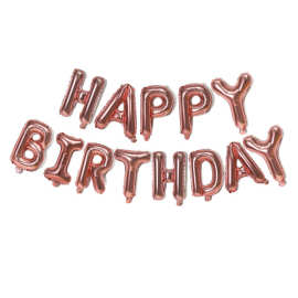 跨境16寸happy birthday字母铝膜气球 生日快乐气球套装生日装饰