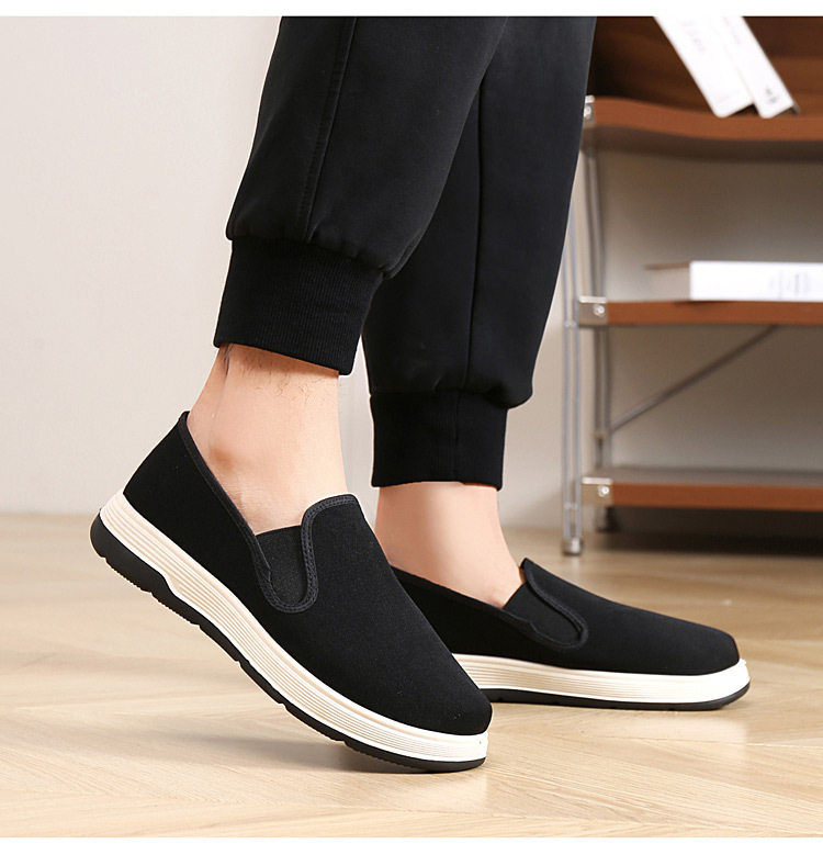 Giày lười nam vải bạt cổ thấp mũi tròn, thoáng khí nhẹ nhàng chống trượt — 26A Giày Vải Ngải Cứu [Đóng Hộp] chi tiết 15