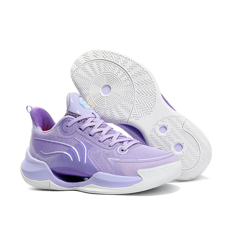 Zapatos de baloncesto para hombres 2025 nuevos zapatos bajos para hombres ligeros transpirables casuales suaves zapatos deportivos profesionales de combate de primer año blanco