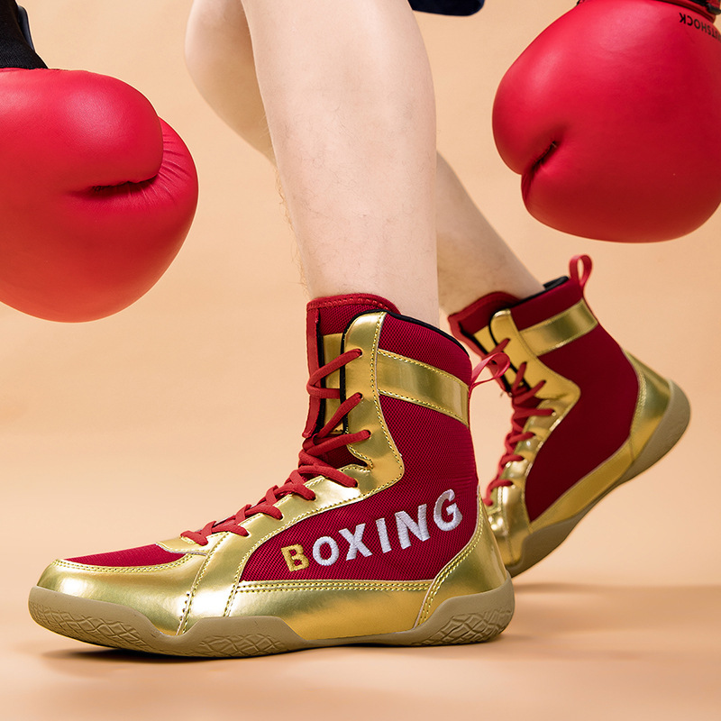 Sports Comprehensive Training Shoes Gym Indoor Squat Men's High-top Professional Boxing Shoes Women's Sanda Fighting Boxing Shoes