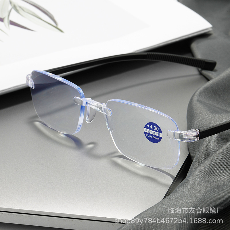 新商品のフレームなし老眼鏡卸売りブルーレイカット防止老眼鏡樹脂ハイビジョン老人読書メーカー直販|undefined
