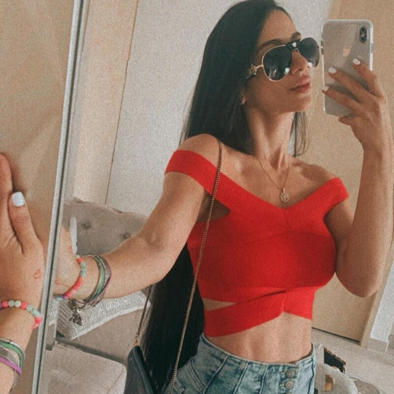 Cross-border Autumn New European and American Street Women's Sexy Fashion Off-shoulder Collar Ultra Short Hollow Back Bandage Vest