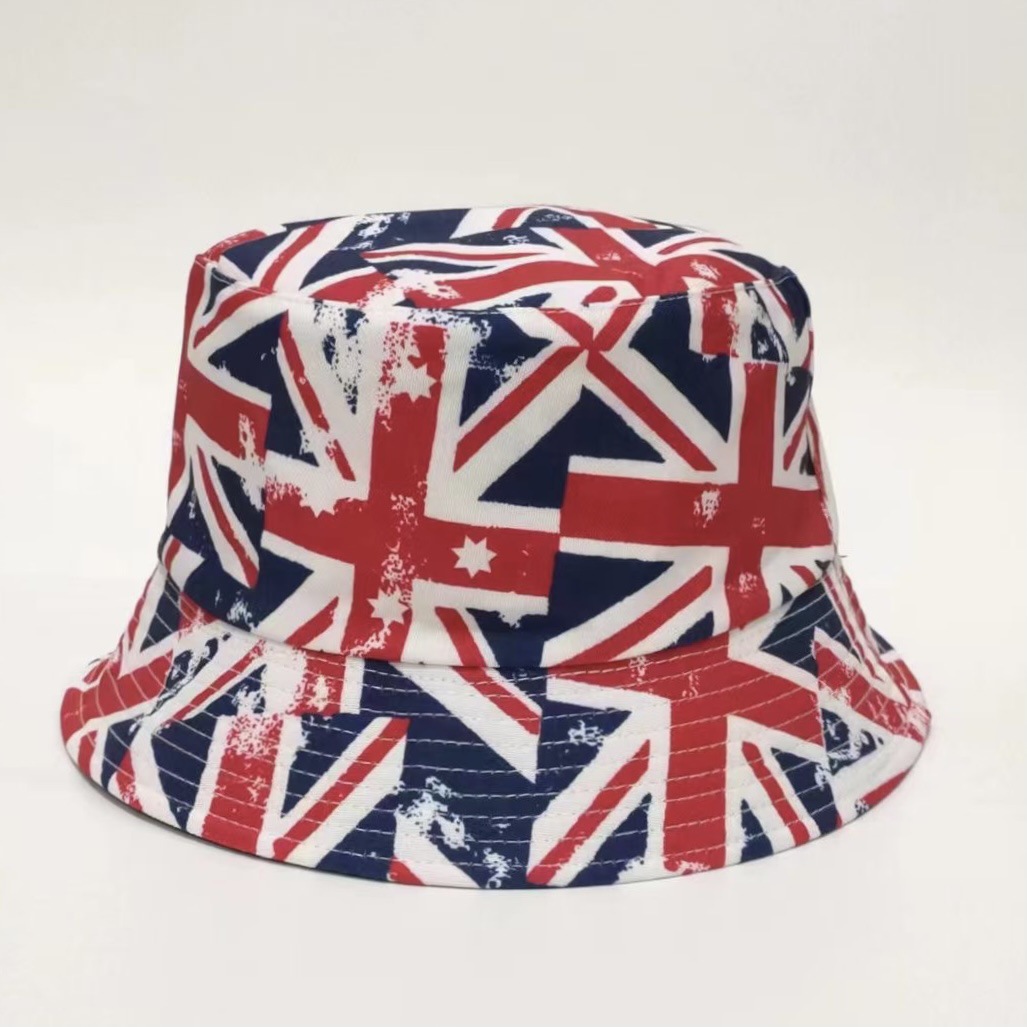 Unisex Vintage Style National Flag Printing Big Eaves Bucket Hat display picture 10