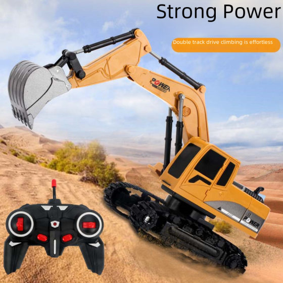 Children's alloy remote control excavator toy car 6-way electric engineering car excavator toy wholesale stall remote control car