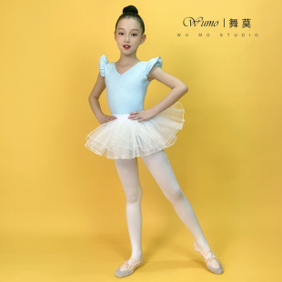 Summer ballet body suit little children's dance suit Chinese dance practice suit cotton gymnastics suit grade examination dance suit