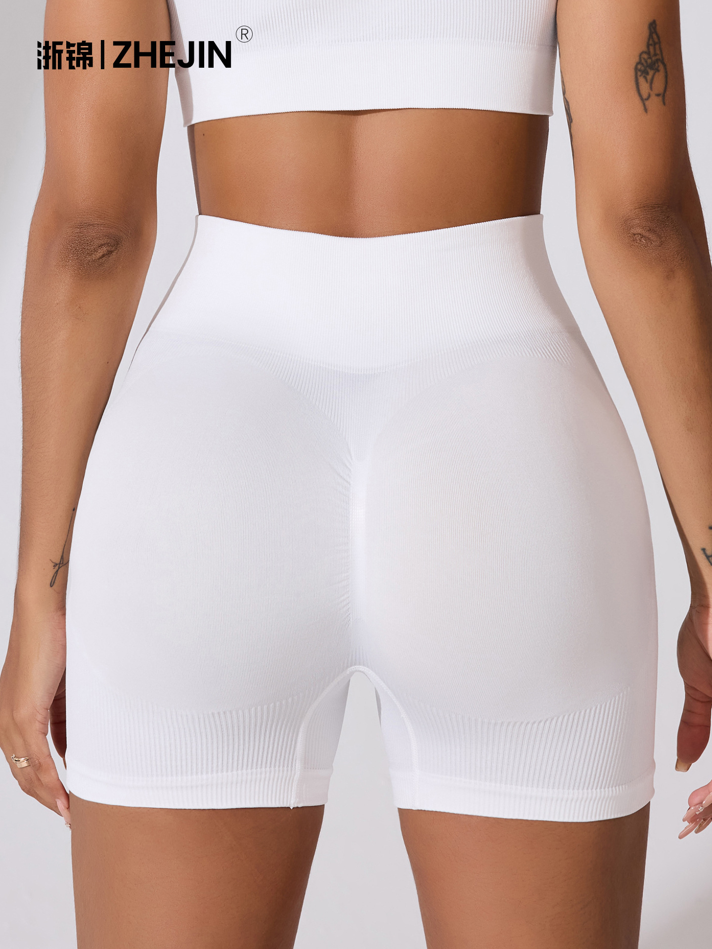Transfronterizo Europa y América, cintura alta, cintura libre, cintura apretada, abdomen seco rápido, pantalones cortos de yoga.