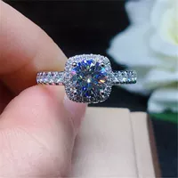Кольцо из муассанита, белое золото 18 карат, Женское кольцо из муассанита Fangwei, 1 карат, свадебная подушка для помолвки, кольцо с бриллиантом, модное мужское