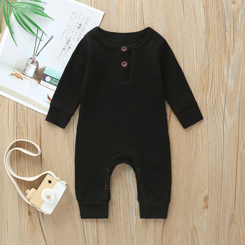 Spring And Autumn Long Sleeve Baby Jumpsuits Solid Color Simple Fashion Baby Romper Romper Newborn Jumpsuit display picture 13