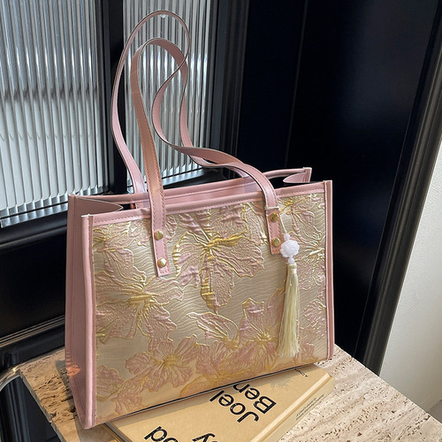 Large Capacity Single-Shoulder Women's Crossbody Bag 2024 New Model Casual Stylish Versatile Handheld Tote Bag for Students and Commuting