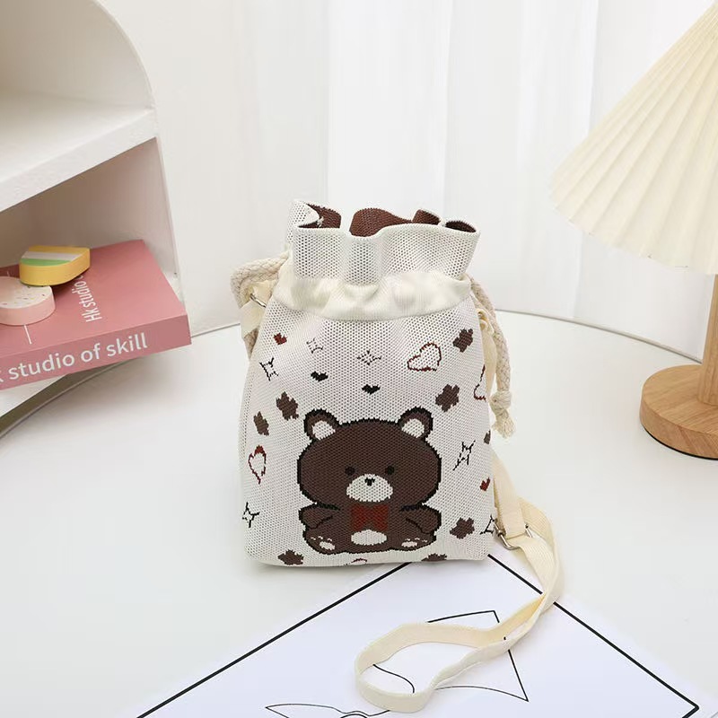 Damen Umhängetasche Mit Cartoon Mustern Gestrickte Handytasche_voghion.com