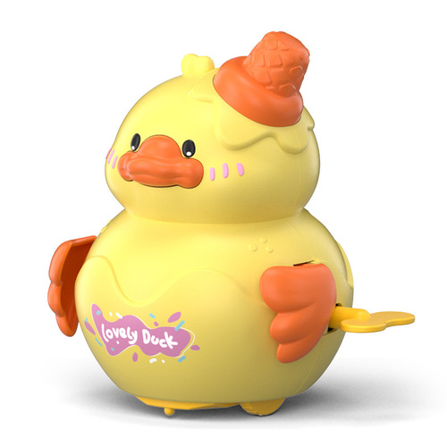 Factory direct sales wind-up fun little cute duck toy clockwork jumping and sliding children's street stall supply event gift