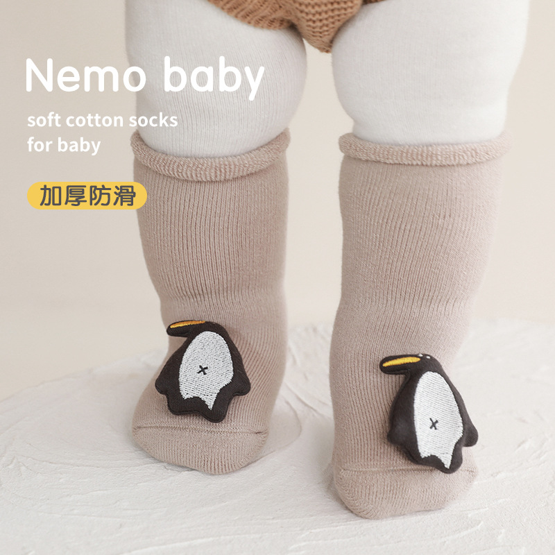 2022 invierno nuevo bebé recién nacido calcetines boca suelta engrosada cálido bebé Calcetines antideslizantes niño mediados de la pantorrilla Calcetines