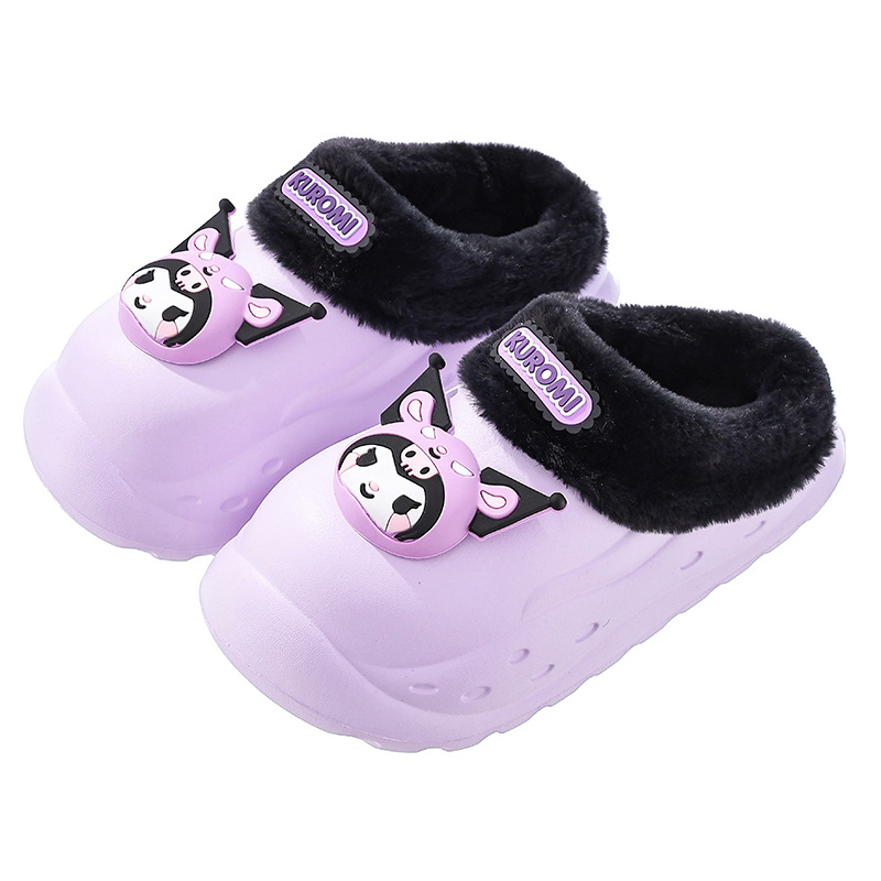 Sanliogou zapatillas de algodón para mujeres otoño-invierno 2025 nuevo EVA impermeable calentamiento y veludo bolsas caseras de tacones de algodón Kulomi