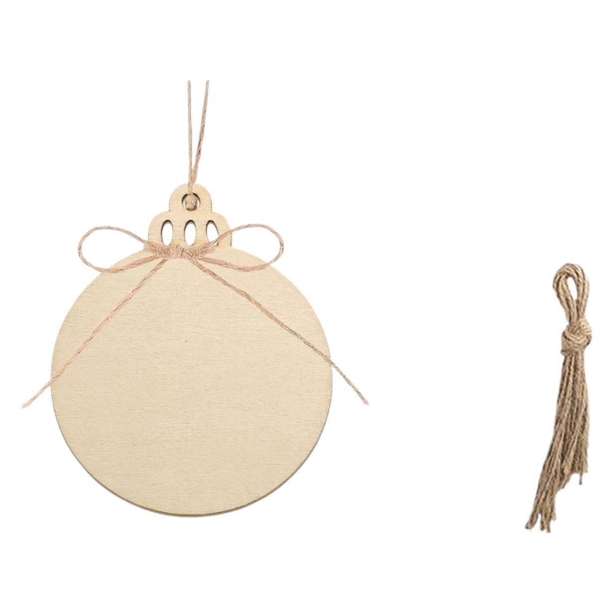 Transfronterizo 100 piezas de decoración de piezas de madera redonda en blanco de Navidad manualidades de bricolaje suministros de árbol de Navidad colgante de madera