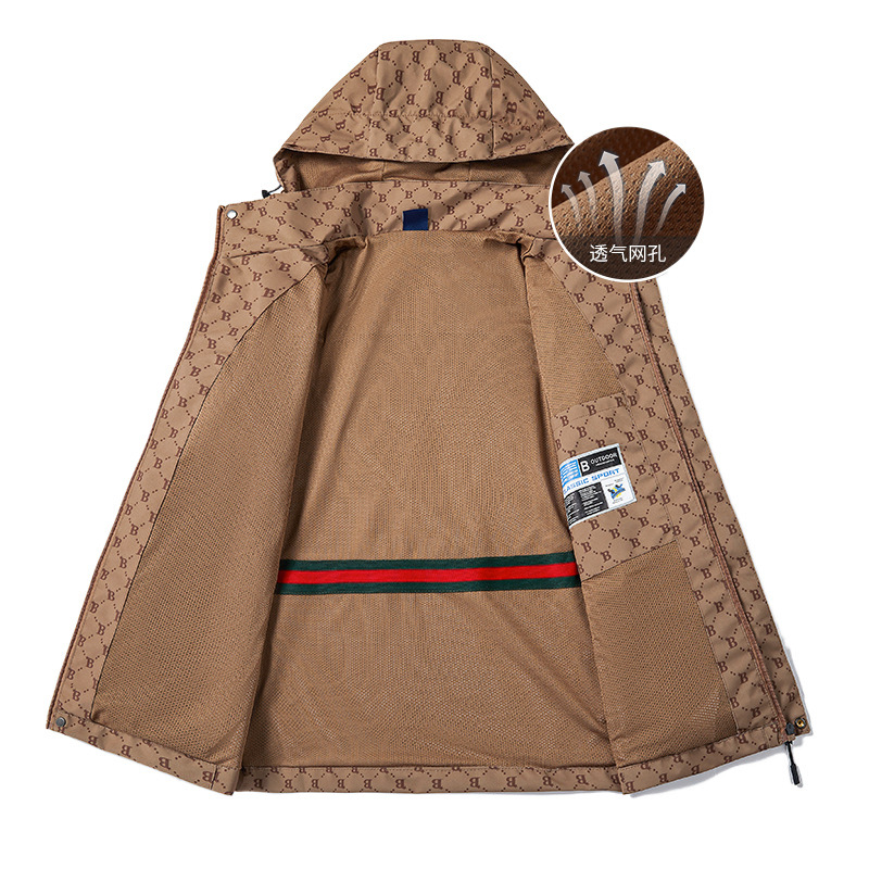 Chaqueta de asalto blando de una sola capa en forma de B pareja de otoño chaqueta deportiva al aire libre a prueba de viento a prueba de agua 2023 explosión de sonido