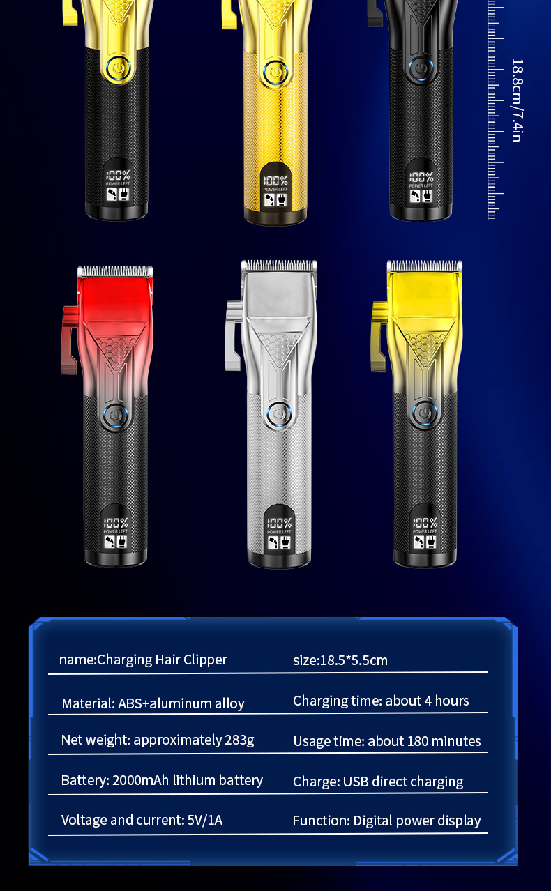 Professionel hårtrimmer med knive i rustfrit stål_voghion.com