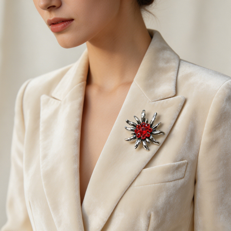 Edelweiss broche voor dames luxe accessoire van hoge kwaliteit_voghion.com