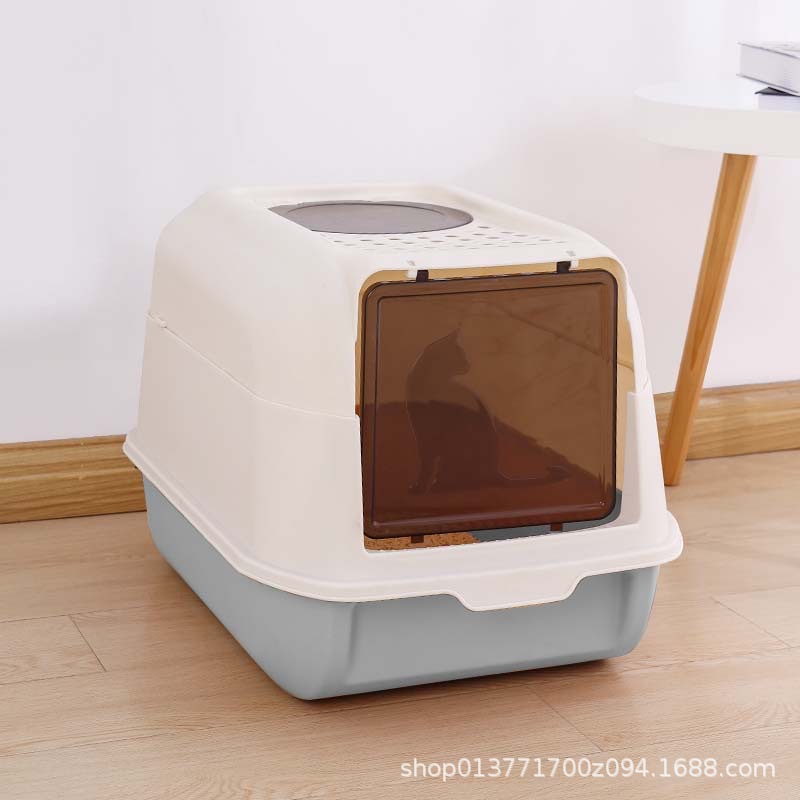 La caja de arena para gatos de gran tamaño, la caja de arena para gatos completamente cerrada, las salpicaduras externas y la desodorización del inodoro para gatos, la caja de arena para gatos, el punto es rápido