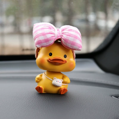 Other Automotive Interior Supplies Central Control Swing Platform Car - pink-plaid-bow-yellow-duck-ornaments-traceless-paste