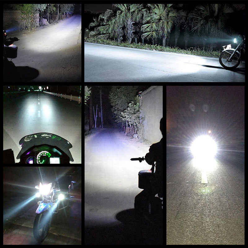 Motoled motocicleta lejos y cerca de la luz M6D6-side luminoso súper brillante faro motocicleta LED faro