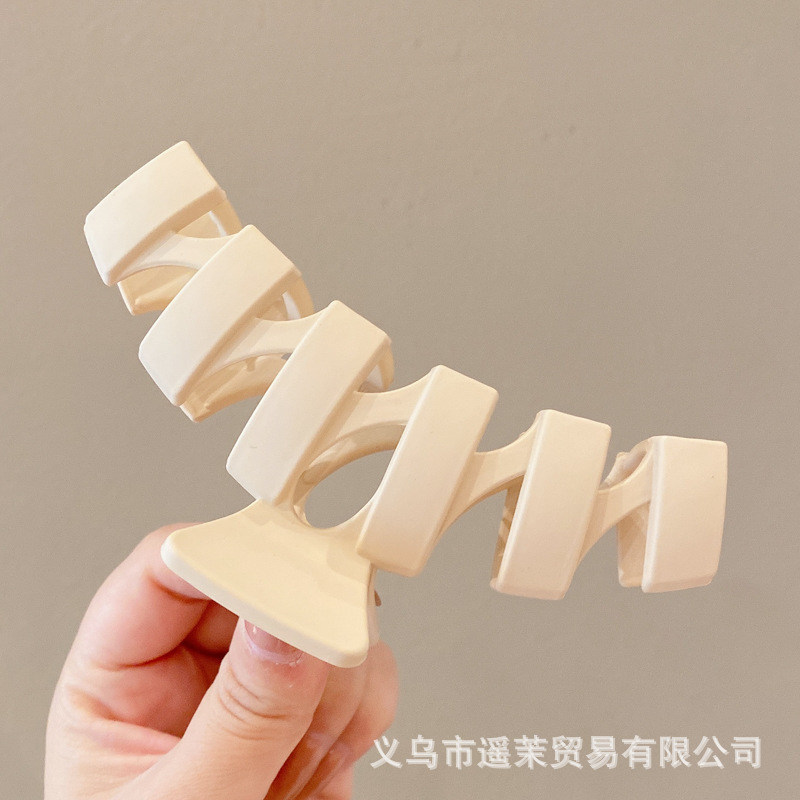 咖色磨砂抓夹女2025年新款发夹后脑勺大号发量多鲨鱼夹子发卡头饰|undefined