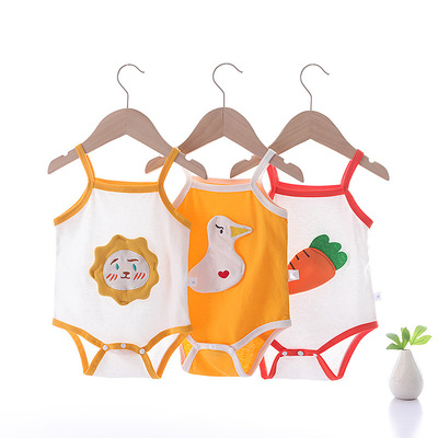 baby camisole one-piece garment summer men and women Bodysuit Short sleeved Thin section Climbing clothes Newborn triangle Romper