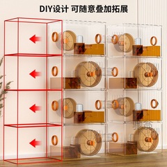 Luxury Deluxe Villa for Hamsters: Transparent Acrylic Cage with Two or Multiple Levels—Perfect for Golden Hamsters, Guinea Pigs, and More