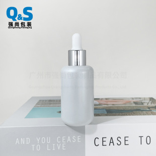 Pearlescent White 30ml Essential Oil Bottle Glue Tip Dropper Bottle Essence Original Solution Bottle Cosmetics Glass Bottle Wholesale