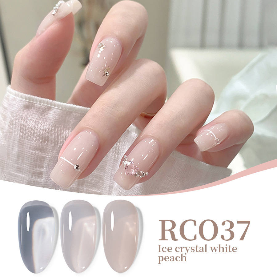 New white nail polish glue nude pink ice-transparent nail polish shop special long-lasting firm Nail Polish glue suit