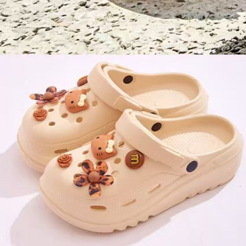 608 Summer New Model Three-Dimensional Cute Top Quality Cat Accessories Non-Slip Wear-Resistant Beach Essential EVA Clogs_voghion.com
