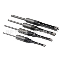 4pc木工方孔钻 英制加长木工DIY开方孔 方榫机用方孔钻头工具