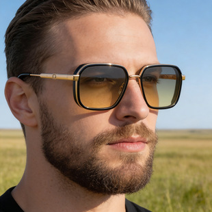 Neue modische eckige polarisierte Sonnenbrillen für Männer - persönlicher Trendy-Look mit Premium-Gefühl, UV-Schutz für draußen und Angeln, Herren-Sonnenbrille für den Export